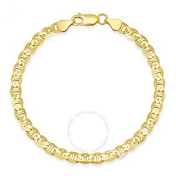 Mens Italian 14k Yellow Gold Over Silver 8.5 Mariner Chain Bracelet