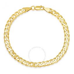 Mens Italian 14k Yellow Gold Over Silver 8.5 Miami Cuban Curb Chain Bracelet