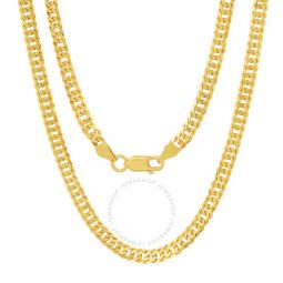 Unisex Italian 14k Gold Over Silver Miami Cuban Double Curb Chain - 22-24