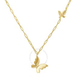 14k Gold Over Silver Paper Clip Butterfly Necklace