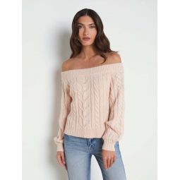 Vesta Off Shoulder Knit Sweater - Pale Nude