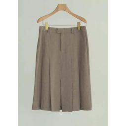 Pleated Midi Skirt - Taupe