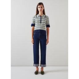LOIS KNITTED TOPS - NAVY MULTI