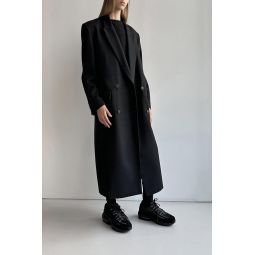 Double Long Coat - Black