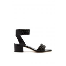 Rover Quilted Puffy Leather Sandal - Black