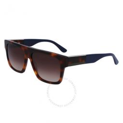 Brown Gradient Browline Mens Sunglasses