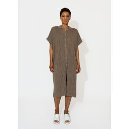 Lattice Shirt Dress - Wood