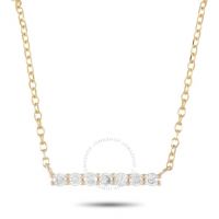 14K Yellow Gold 0.10ct Diamond Bar Necklace