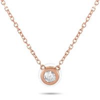 14K Rose Gold 0.10 ct Diamond Pendant Necklace