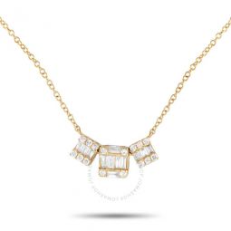 14K Yellow Gold 0.20ct Diamond Cluster Necklace PN14844