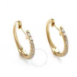 14K Yellow Gold 0.31 Carat VS1 G Color Diamond Hoop Huggies Earrings