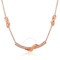 Ladies Nude Diamonds Fashion Necklace in 14k Strawberry Gold