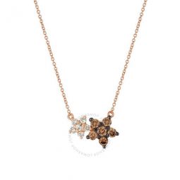 Ladies Chocolate Diamonds Fashion Necklace in 14k Strawberry Gold