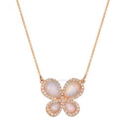 Ladies Semi Precious Fashion Necklace in 14k Strawberry Gold