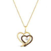 Ladies Hearts Necklaces set in 14K Honey Gold