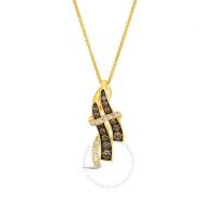 Ladies Chocolate And Honey Swirl Necklaces set in 14K Honey Gold