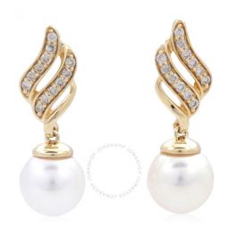 Ladies Wisdon Pearls Earrings set in 14K Honey Gold