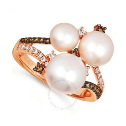 Ladies Pearl Rings set in 14K Strawberry Gold