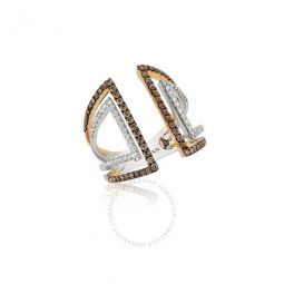 Ladies Chocolate Diamonds Fashion Ring in 14k Two Tone Gold