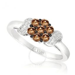 Ladies Chocolate Diamonds Fashion Ring in 14k Vanilla Gold