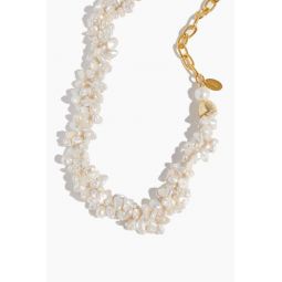Petal Pearl Collar Necklace in Pearl