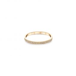 Half Pav Stackable Ring - YELLOW GOLD