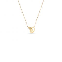 Micro Crescent Linked Necklace - Yellow Gold