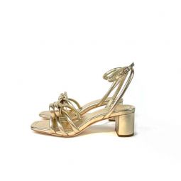 Mikel Bow Mid Heel Sandal - Champagne
