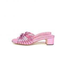 Hazel Leather Knot Mule Sandal - Pink