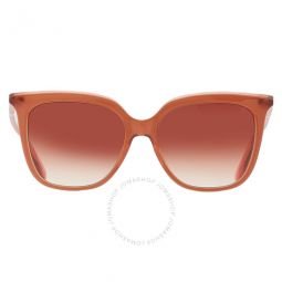 Brown Gradient Square Ladies Sunglasses