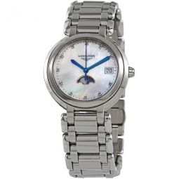 PrimaLuna Moonphase Mother of Pearl Diamond Dial Ladies Watch