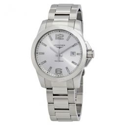 Conquest Silver Dial Stainless Steel Mens 41mm Watch