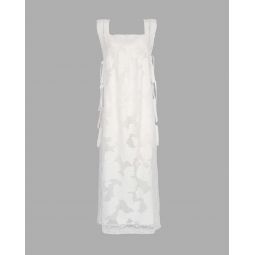 Long Fiocchini Dress - White Devore