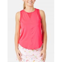 Lucky in Love Womens L-UV Chill Out Tank - Coral Crush