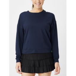 Lucky in Love Womens L-UV Hype LS Top - Navy