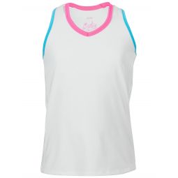 Lucky in Love Girls Core V-Neck Cutout Tank - Wh/Multi