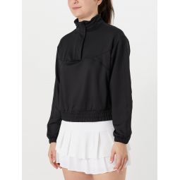 Lucky in Love Womens Mock Pullover - Black