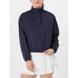 Lucky in Love Womens Mock Pullover - Navy