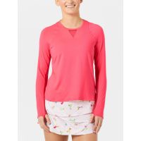 Lucky in Love Womens L-UV High Low Breezy LS - Coral