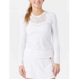 Lucky in Love Womens Lace Track Long Sleeve
