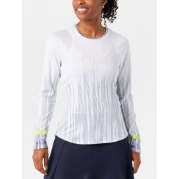 Lucky in Love Womens Electric Between The Lines LS Top