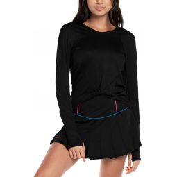 Lucky In Love Womens Wrap It Up Long Sleeve Golf Top