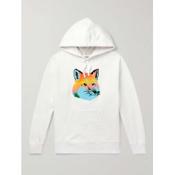 Embroidered Printed Cotton-Jersey Hoodie