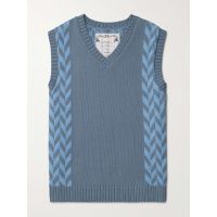 Manaia Slim-Fit Intarsia Cotton Sweater Vest