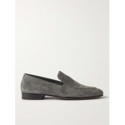 Truro Leather-Trimmed Suede Loafers