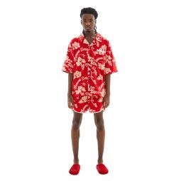 Jersey Jacquard Towels Bowling S/S Shirt - Red