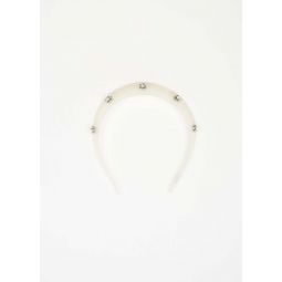 Flowers With Pearl Headband - Silver