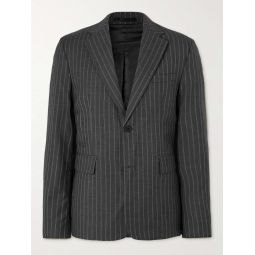 Pinstriped Wool Suit Jacket