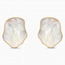 Wynona Earrings - Gold/Mother of Pearl Inlay