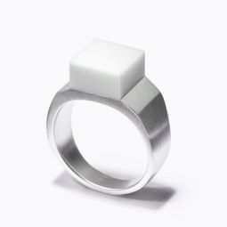 Pixel Ring - White Agate